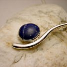 C458030405 - Curved Pendant - Silver and Lapislazuli