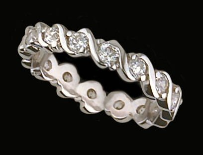 Lds CZ Sterling Silver Eternity Ring #4302