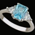Lds Aqua CZ Sterling Silver Ring #4277 Lds Aqua CZ Sterling Silver Ring #4277