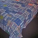 Blue / Pastels Guatemalan Patchwork Quilt! King Size