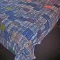 Blue / Pastels Guatemalan Patchwork Quilt! King Size