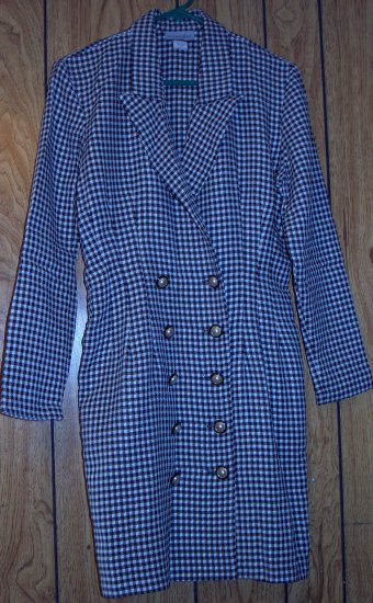 BLACK AND WHITE CHEACKARD BUSINESS DRESS SIZE 7/8