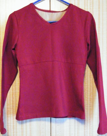 NEWPORT NEWS MAROON LONG SLEEVED BLOUSE