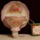 PORCELAIN ROSE FLORAL TEACUP NIGHTLIGHT/NIGHT LIGHT