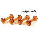 SET OF 8 AMBER GLASS KNIFE RESTS/KNIFE HOLDERS