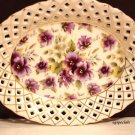PORCELAIN FLORAL PANSY CHINTZ CANDY DISH