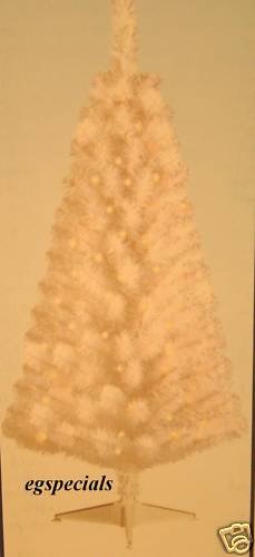 4 FT PRE-LIT/PRELIT WHITE CHRISTMAS TREE W/STAND~SALE