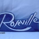 BLUE PORCELAIN ROSEVILLE POTTERY DEALER SIGN