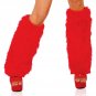 FIRE RED Luxury Fur Leg Warmers Fluffies Playa Wear