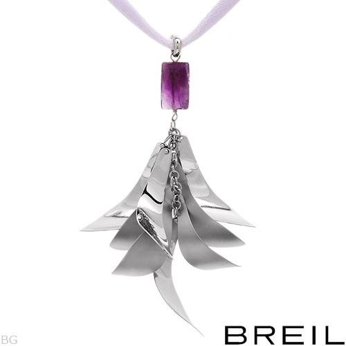 BREIL Stunning Amethyst/Stainless Steel Necklace