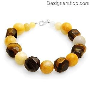 AVENTURINE & TIGER STERLING SILVER BRACELET