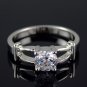 PRECIOUS DIAMOND 18 KGP WHITE GOLD PROMISE OR ENGAGEMENT RING SIZE 5**FREE SHIPPING**