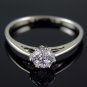 SWEET SIMPLE 18 KGP WHITE GOLD DIAMOND ENGAGEMENT RING SIZE 6**FREE SHIPPING**
