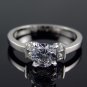 BREATHTAKING 18 KGP REAL WHITE GOLD DIAMOND ENGAGEMENT RING SIZE 6**FREE SHIPPING**
