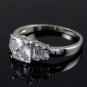 EXQUISITE 18 KGP REAL WHITE GOLD DIAMOND ENGAGEMENT RING SIZE 6**FREE SHIPPING**