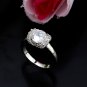 GLITZY 18 KGP REAL WHITE GOLD DIAMOND ENGAGEMENT RING SIZE 6**FREE SHIPPING**