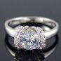 GLITZY 18 KGP REAL WHITE GOLD DIAMOND ENGAGEMENT RING SIZE 6**FREE SHIPPING**