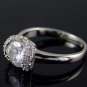GLITZY 18 KGP REAL WHITE GOLD DIAMOND ENGAGEMENT RING SIZE 6**FREE SHIPPING**