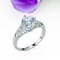 GLAMOUROUS 18 KGP REAL WHITE GOLD DIAMOND ENGAGEMENT RING SIZE 8**FREE SHIPPING**