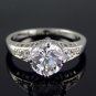GLAMOUROUS 18 KGP REAL WHITE GOLD DIAMOND ENGAGEMENT RING SIZE 8**FREE SHIPPING**