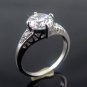 GLAMOUROUS 18 KGP REAL WHITE GOLD DIAMOND ENGAGEMENT RING SIZE 8**FREE SHIPPING**