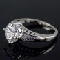 GLAMOUROUS 18 KGP REAL WHITE GOLD DIAMOND ENGAGEMENT RING SIZE 8**FREE SHIPPING**