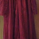 FREE SHIPPING Burgundy Velvet NIGHT GOWN LONG SLEEVES SLEEPWEARSMALL