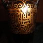 1 brown tall Glass vase Hand drawing islamic home decor