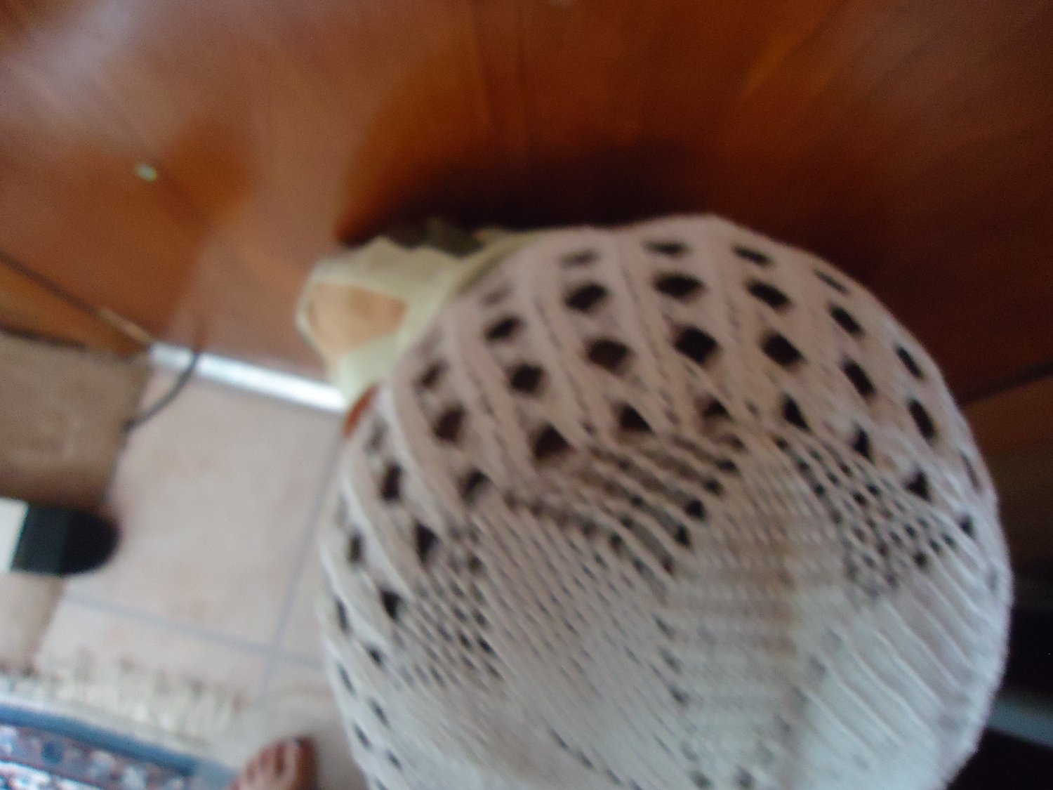 White Crocheted Kufi Hat - 100% Cotton Prayer Cap With Mixed Weave (Tight & Loose)