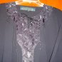 Black ABAYA w floral front Islamic Katan Jilbab hijab