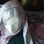 FREE SHIPPING white pink long shayla hijab shawl scarf neck wrap abaya