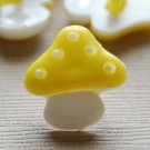 8 Yellow Mushroom Shaped Sewing Buttons