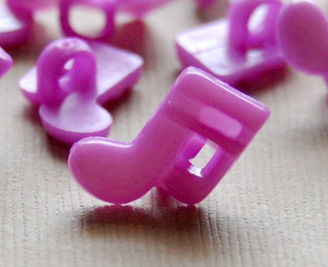 10 Purple Musical Note Sewing Buttons