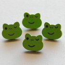 Kawaii Frog Wood Sewing Button Mix  - 4pcs