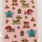 Kawaii Puffy Sticker Sheet - Elephant, Teddy Bear, Giraffe and more - From Japan