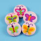 Butterfly Sewing Buttons - Handmade Fabric Covered Buttons - 5pcs - 1 1/8 inch