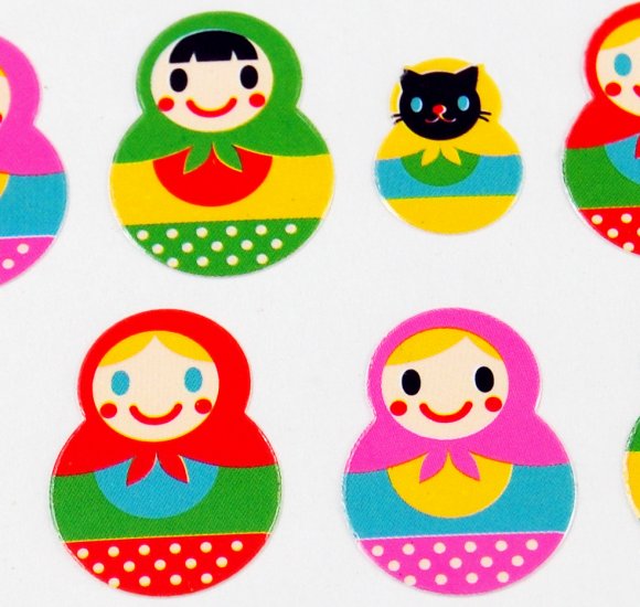 Kawaii Matryoshka Doll Sticker Sheet - From Japan