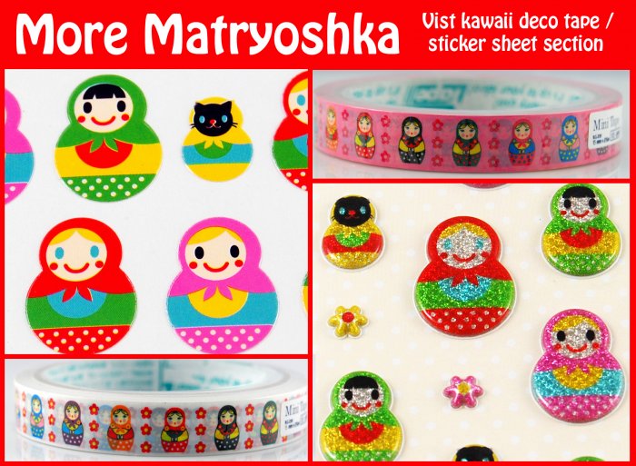 Kawaii Matryoshka Doll Sticker Sheet From Japan