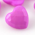 8 Purple Heart Shaped Buttons for Sewing