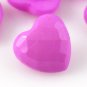 8 Purple Heart Shaped Buttons for Sewing