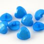 8 Blue Heart Shaped Buttons for Sewing