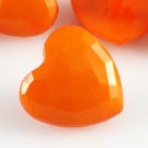 8 Orange Heart Shaped Buttons for Sewing