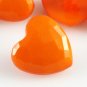 8 Orange Heart Shaped Buttons for Sewing