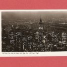 VINTAGE NIGHT AERIAL VIEW NEW YORK CITY PHOTO POSTCARD