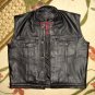 MANDARIN COLLAR SCOOTER VEST RED OUTLAW BIKER PATCH HOLDER CUT BLACK LINING VESTS FOR SALE