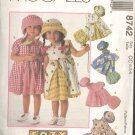 Toddlers Dress Hat Panties Size 2-4 McCalls 8742 Sewing Pattern
