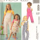 Girls Jumper and Jumpsuits Size 3-6 Mc Calls 4000 Sewing Pattern