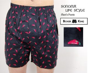 Black boxer with red pattern