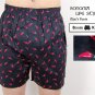 Black boxer with red pattern