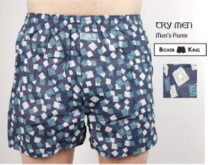 Navy Patterned Men Boxer